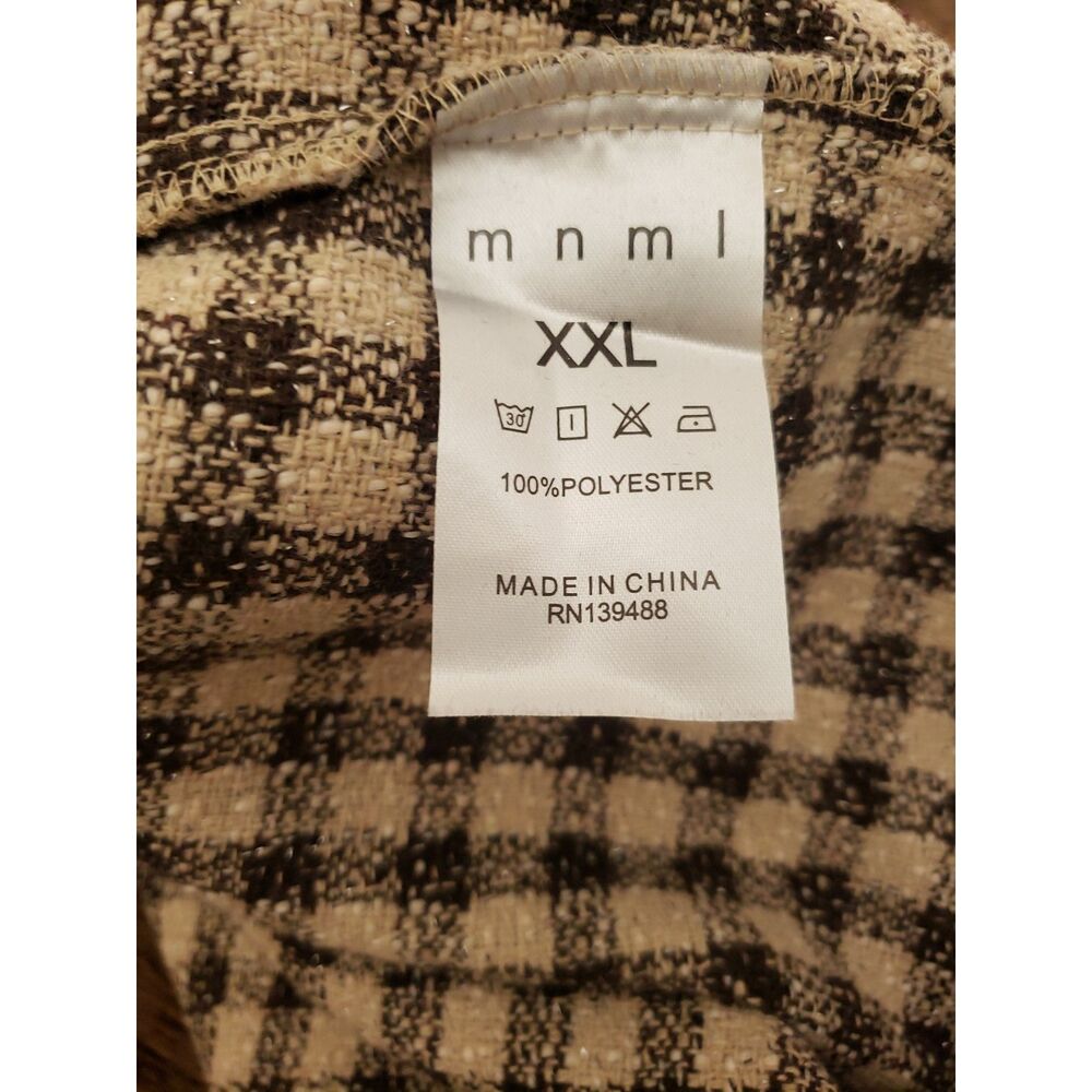 MNML Unisex Woven Flannel Tweed Pockets Full Button-down Shirt Sz 2XL NWT - Picture 3 of 9